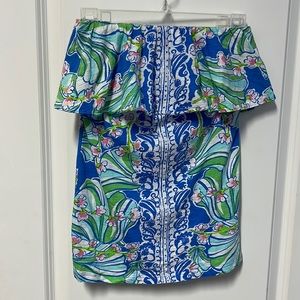 Lilly Pulitzer ruffle strapless top. Excellent condition.